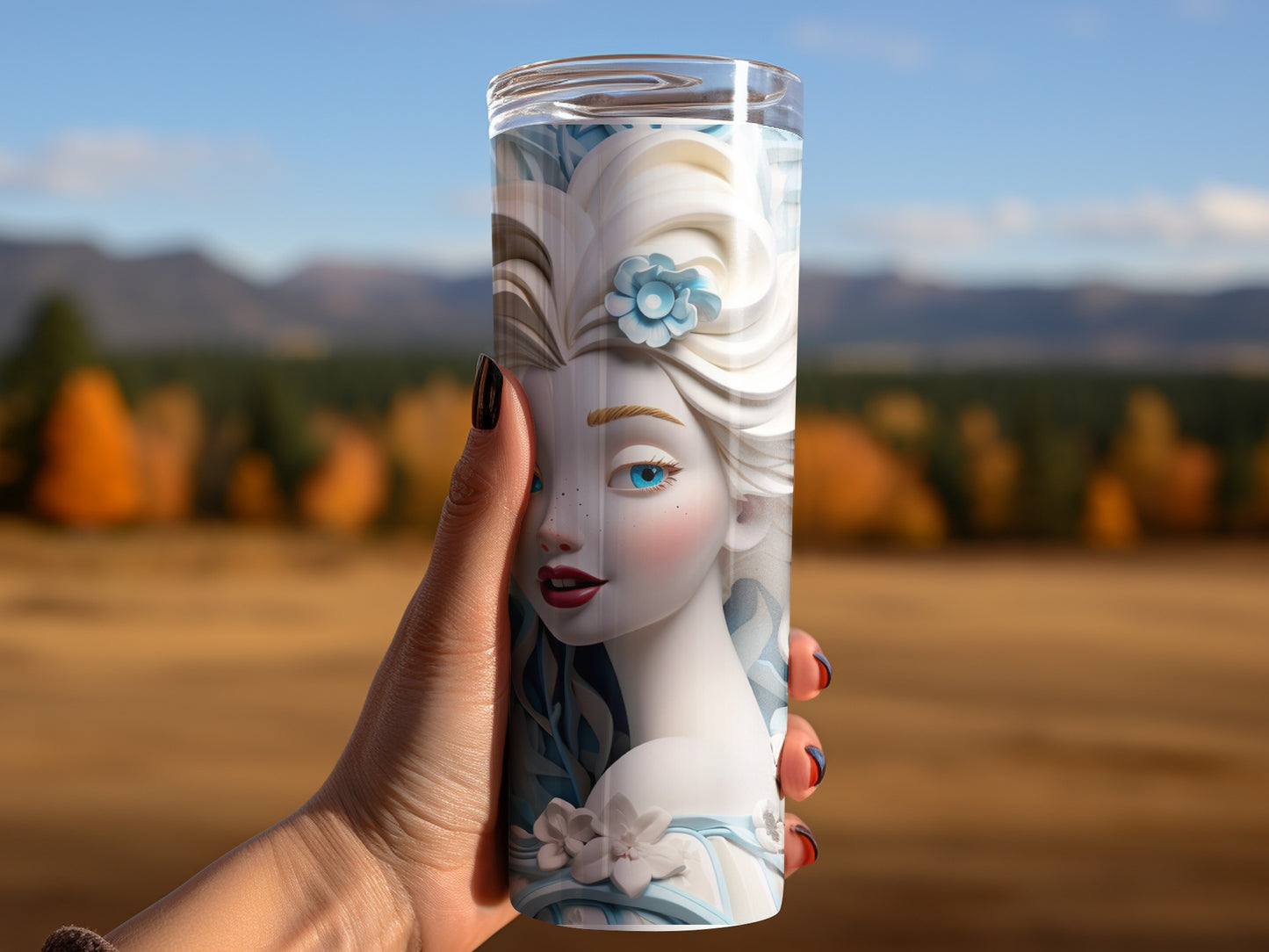 Beautiful Handheld Cup Featuring Whimsical Artwork