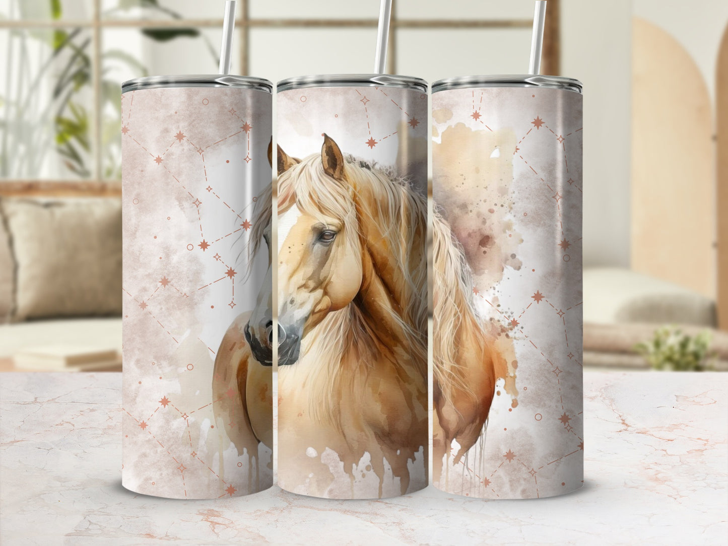 Elegant Horse Artwork Tumbler for Horse Lovers