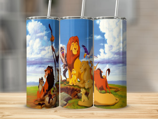 The Lion King characters Simba, Mufasa, Scar, Nala, Timon, Pumbaa, and Zazu.