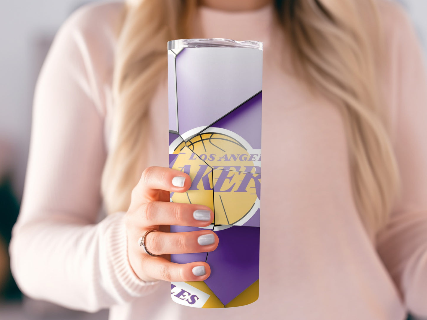 Los Angeles Lakers Shattered Pattern Art Design Tumblers