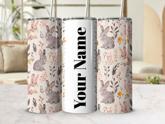 Customizable Cute Bunny Print Design Tumbler Product