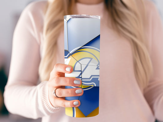 Blue And Gold Los Angeles Rams Shattered Logo Tumblers