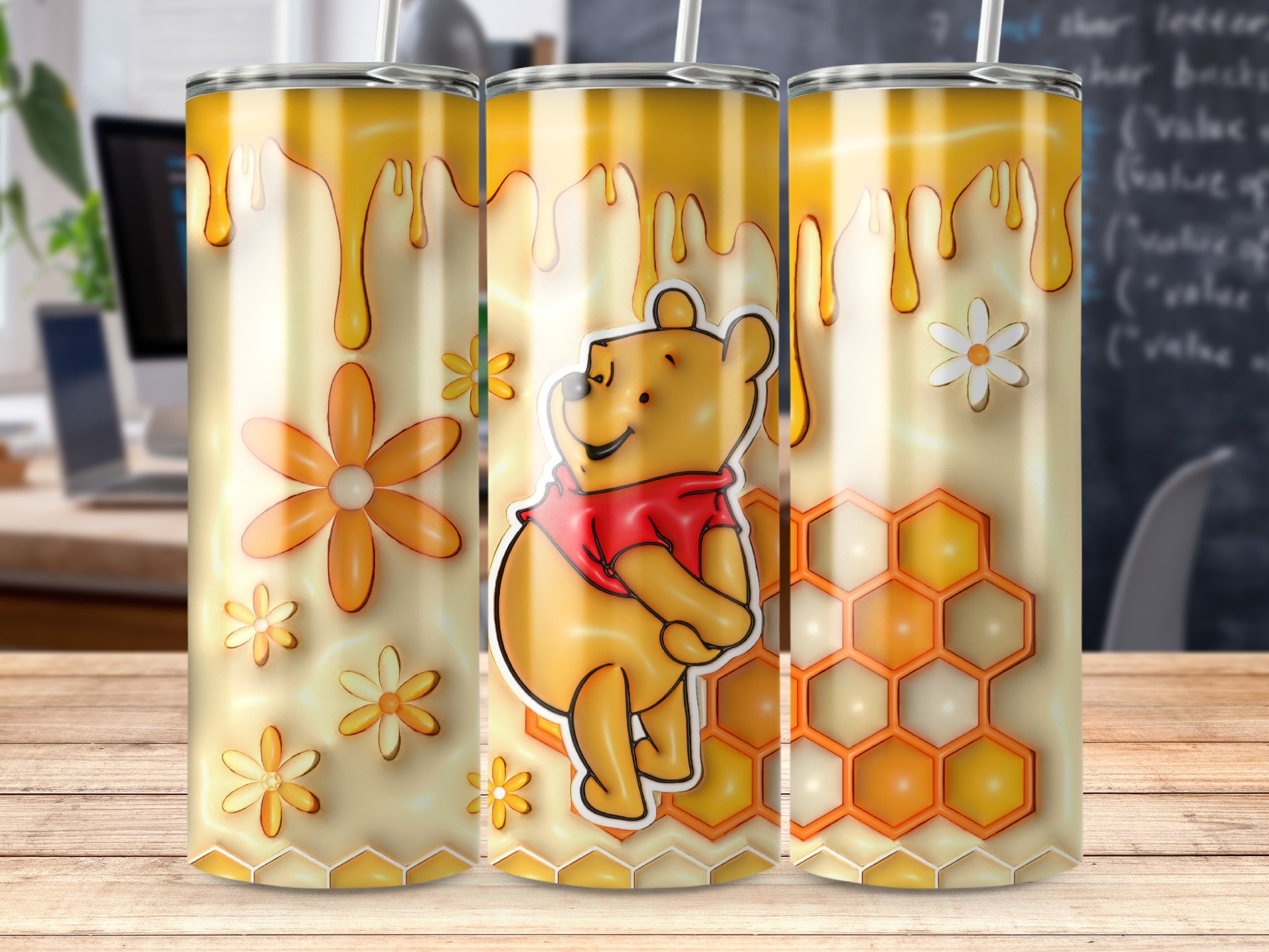 Winnie the Pooh Honey Themed Tumbler with Cute Design