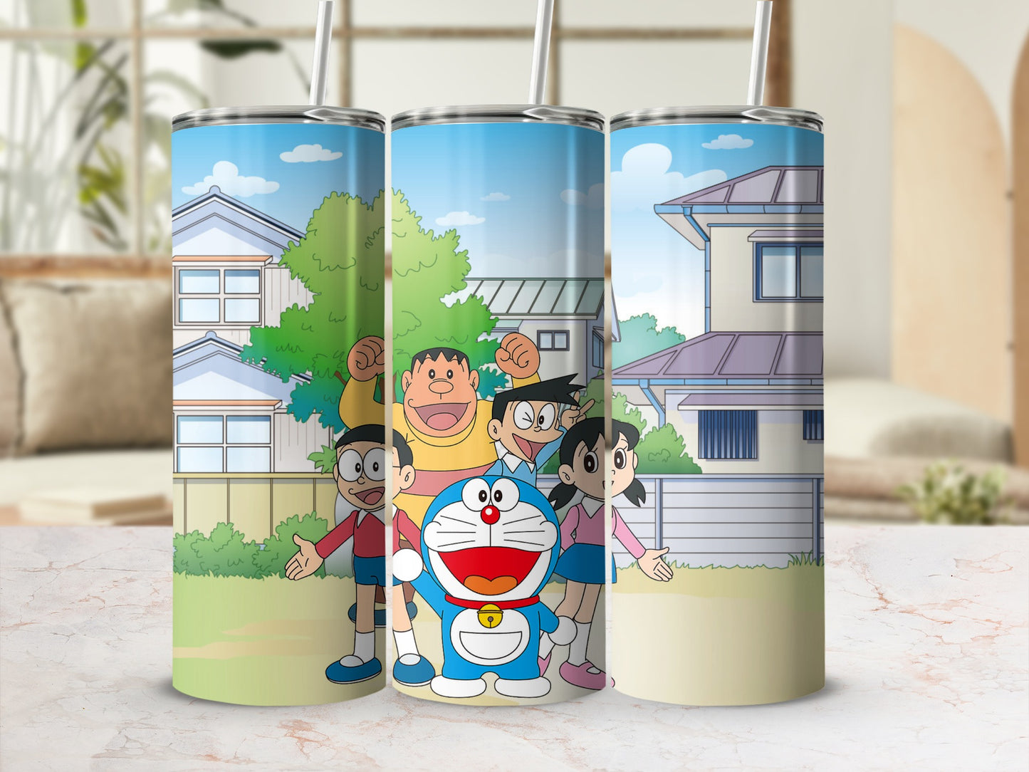 Cartoon Characters Outdoor Scene Drinkware Accessory