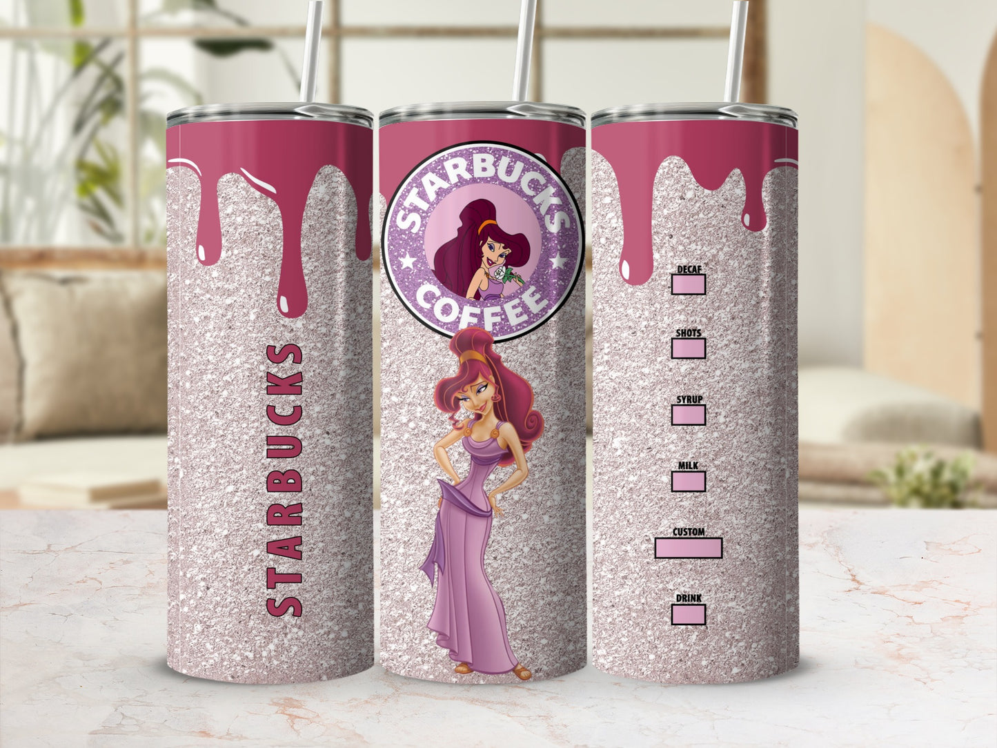 Glittery Starbucks Coffee Tumbler with Custom Options