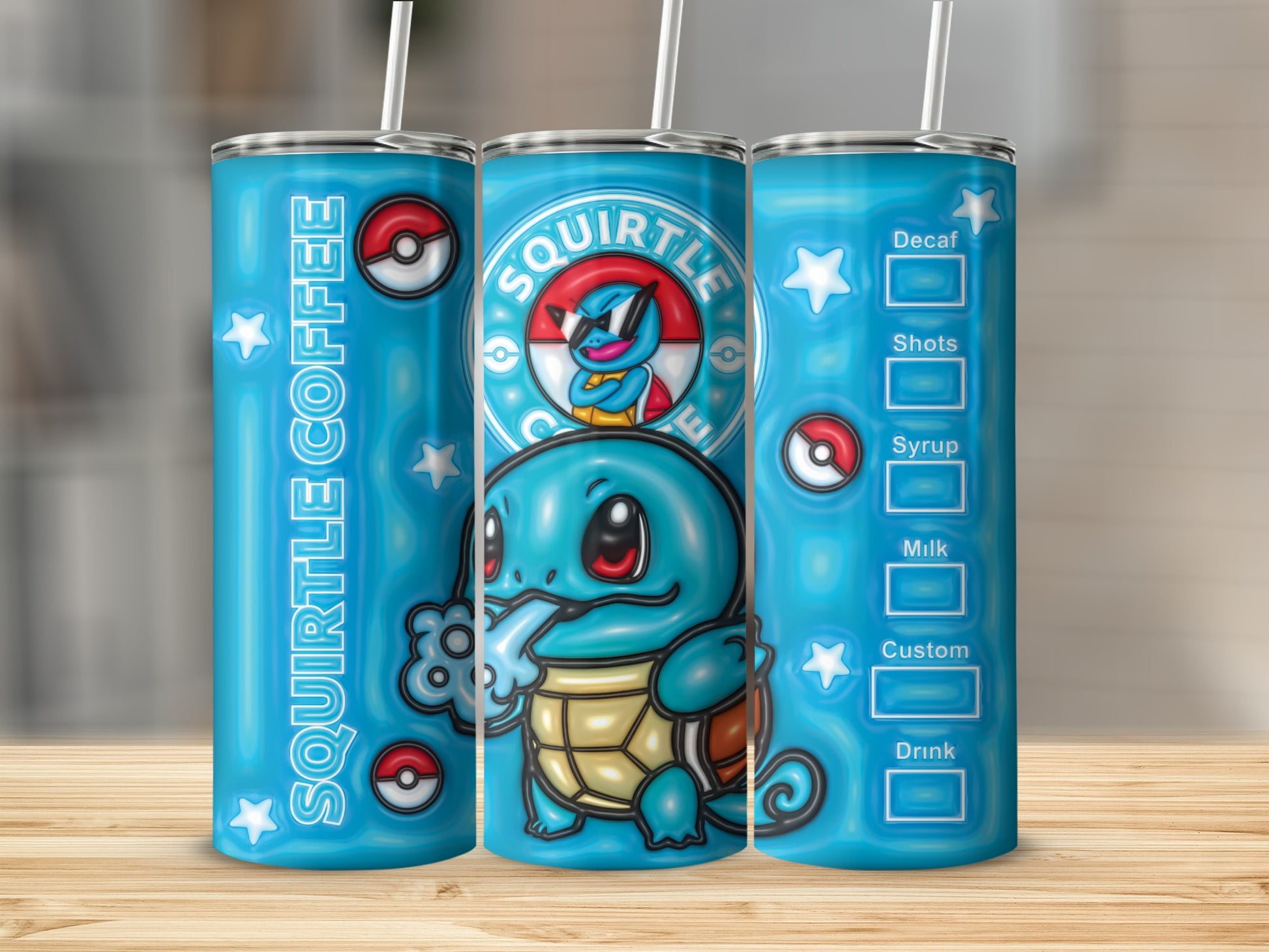 Squirtle Coffee Custom Order Drink Tumbler Cup