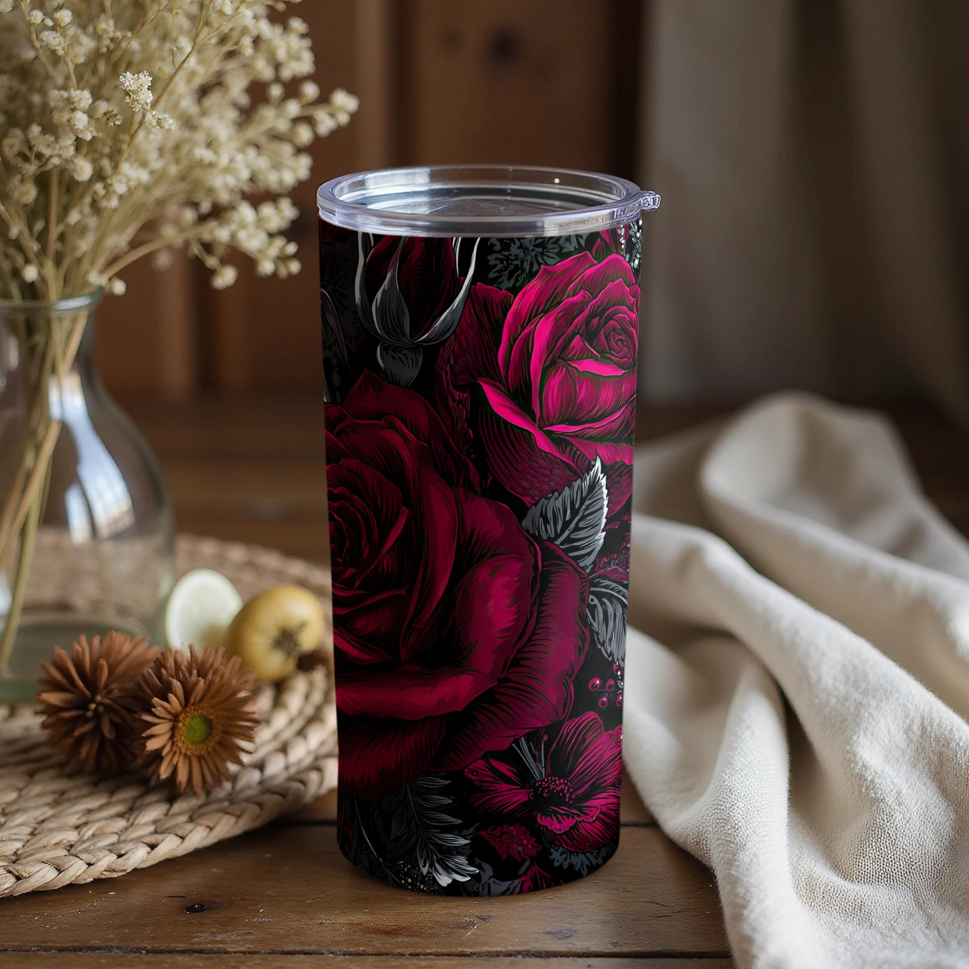 Elegant Floral Design Insulated Drinkware Tumbler