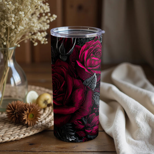 Elegant Floral Design Insulated Drinkware Tumbler