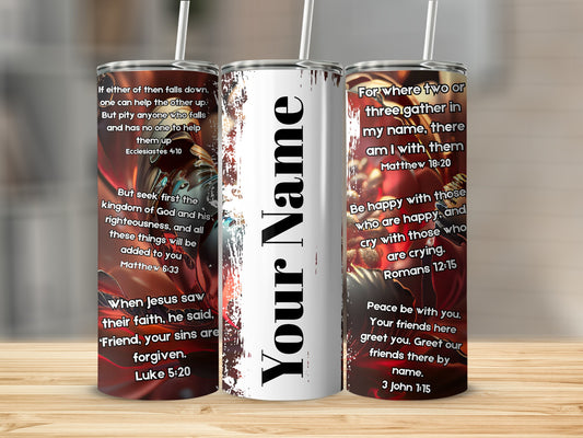 Personalized Christian Scripture Quotes Tumbler