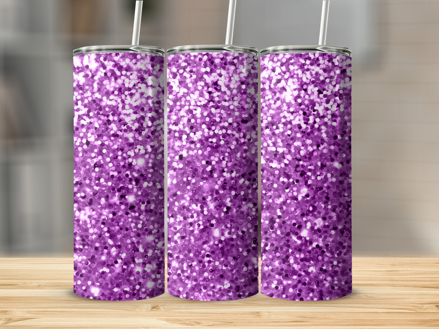 Purple Glitter Speckled Design Tumbler Drinkware