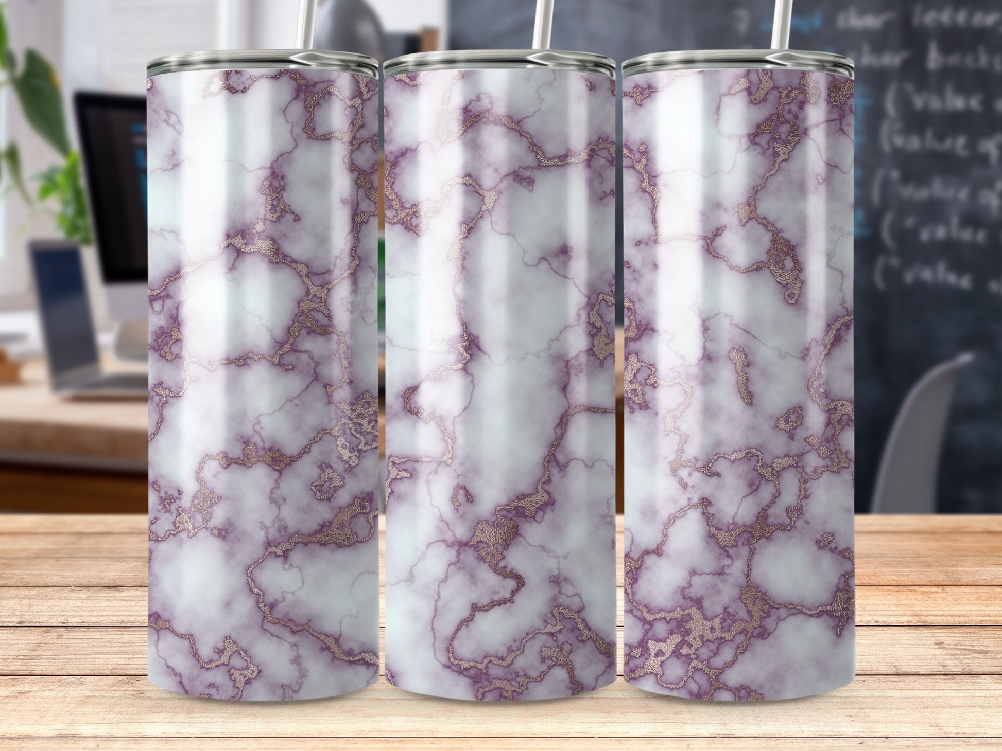 Purple Gold Marble Pattern Elegant Tumbler product type