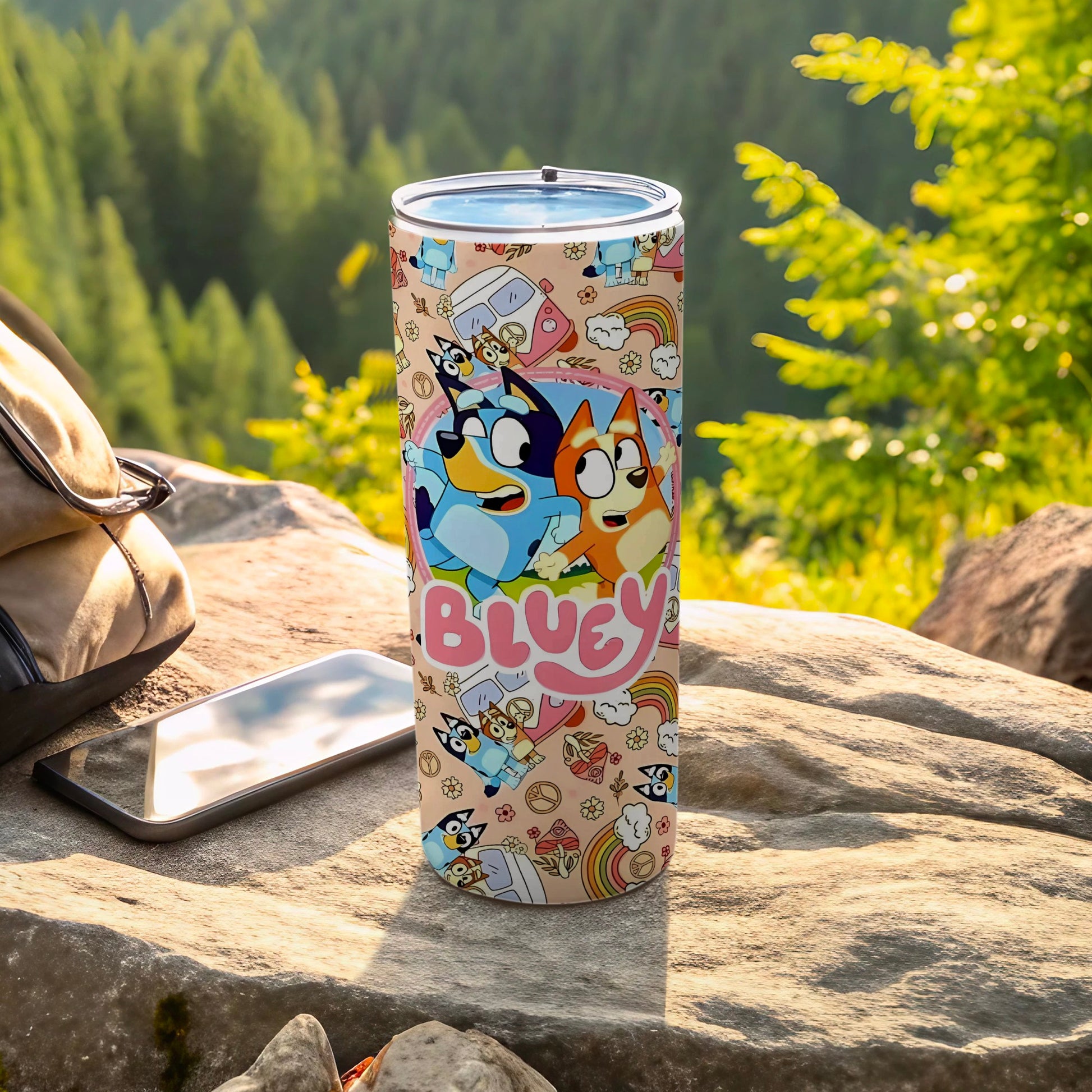 Bluey Cartoon Characters Colorful Insulated Tumbler