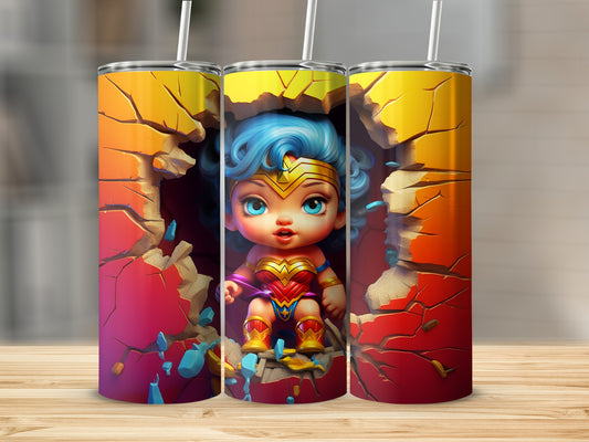 Baby Superhero Breaking through Wall Tumbler