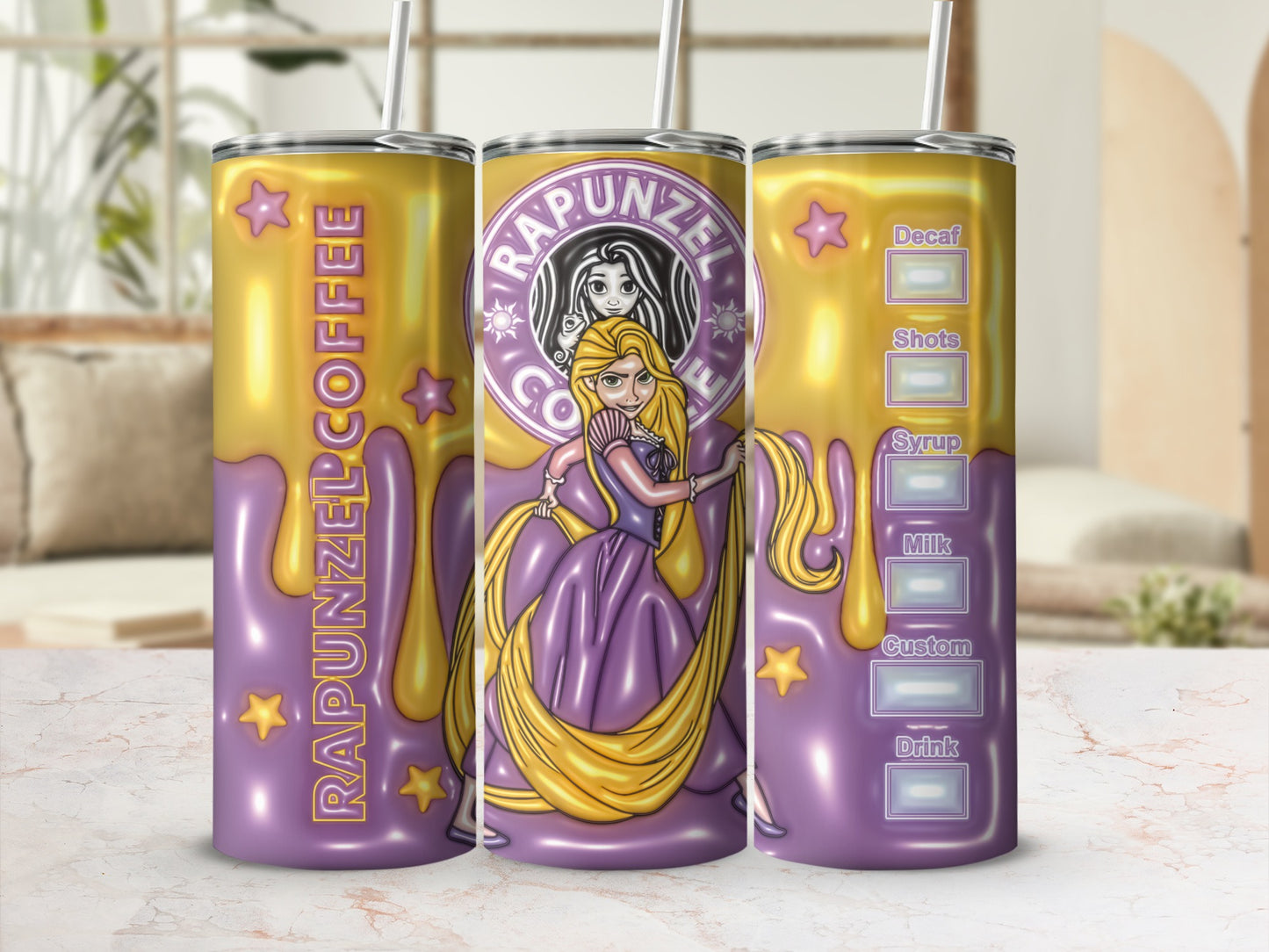 Rapunzel Coffee Design Insulated Double-Wall Tumbler