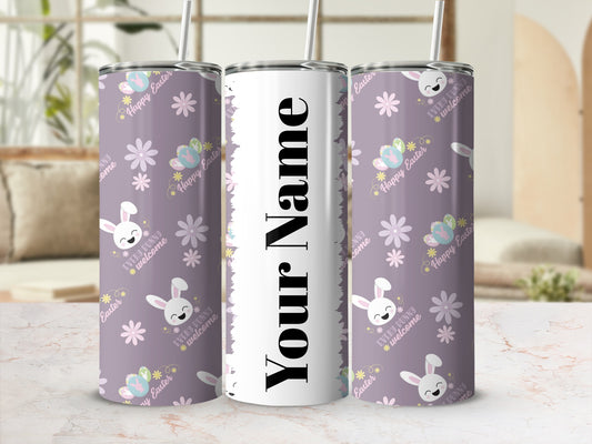 Personalized Happy Easter Bunny Design Tumbler