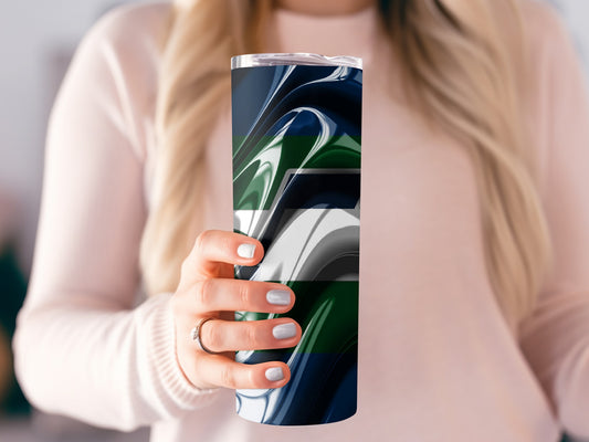 A Swirls of Team Colors and Abstract Basketball Tumblers