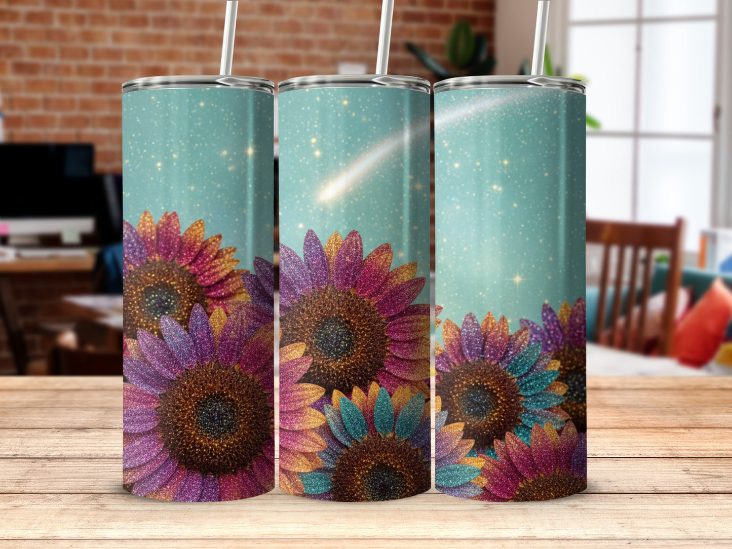 Vibrant Sunset Sunflower Design Tumbler for Every Occasion