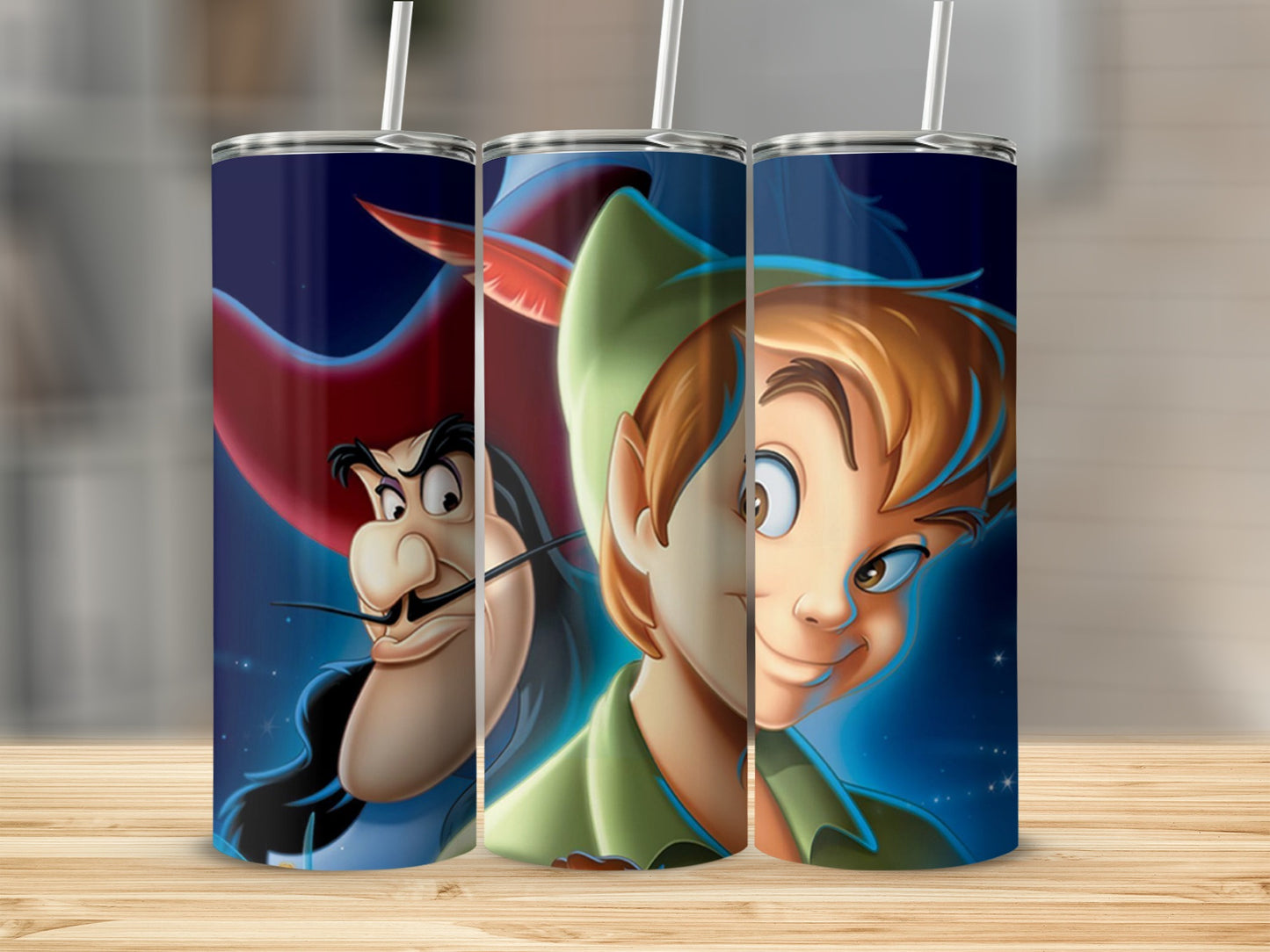 Captain Hook and Peter Pan Themed Tumbler Cup