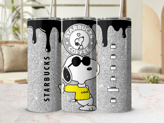 Starbucks Coffee Snoopy Drip Design Tumbler Cup