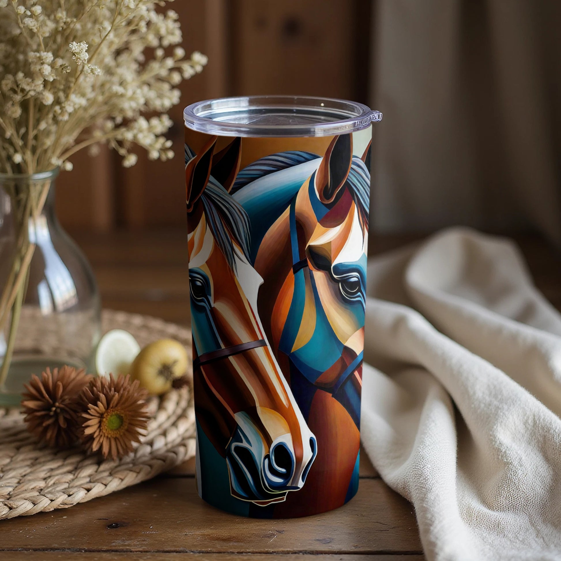 Colorful Abstract Horse Design Drinkware Product