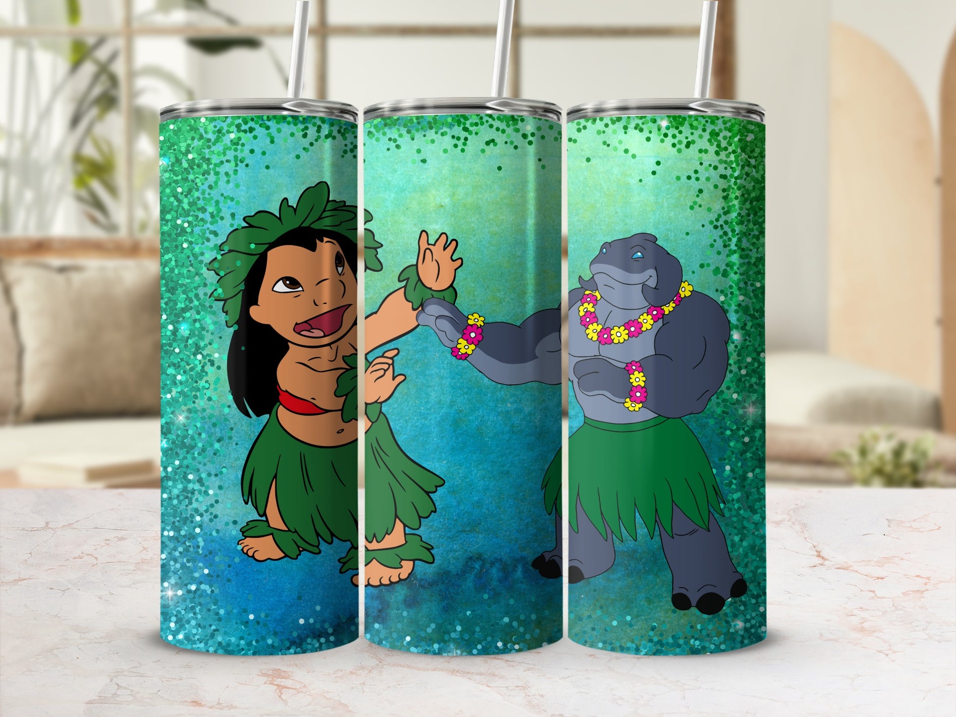 Hula Dancer Design Stainless Steel Tumbler Cup