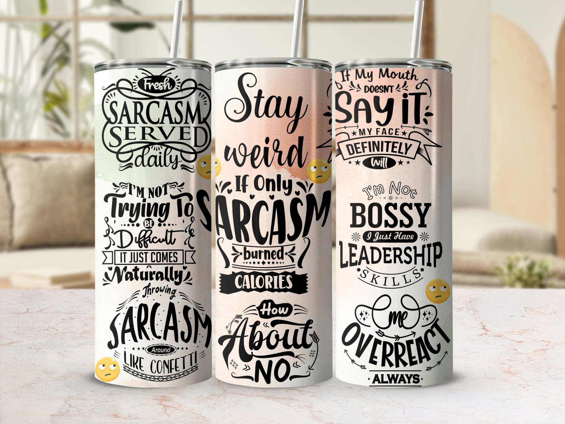 Sarcasm Quote Tumblers for Daily Humor and Fun