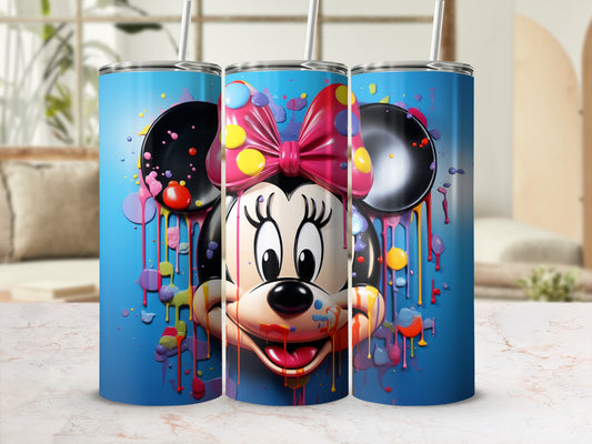 Colorful Cartoon Character Tumbler with Straw Drinkware