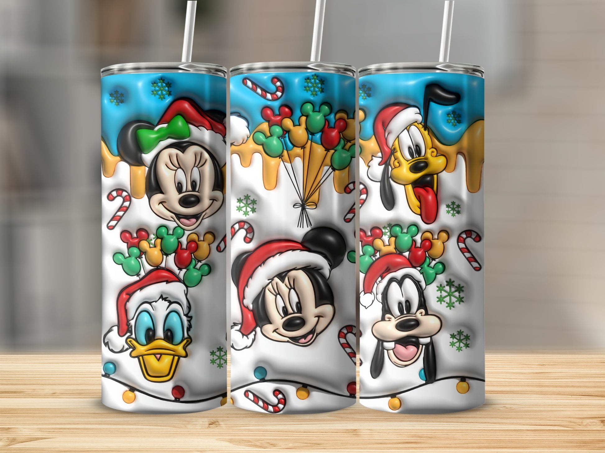Festive Holiday Cartoon Characters Insulated Tumbler