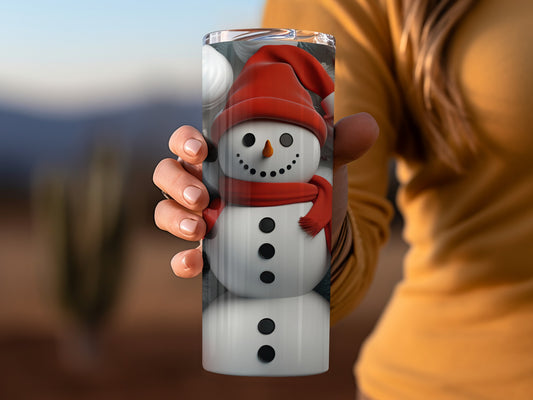 Festive Snowman Design Insulated Tumbler Cup
