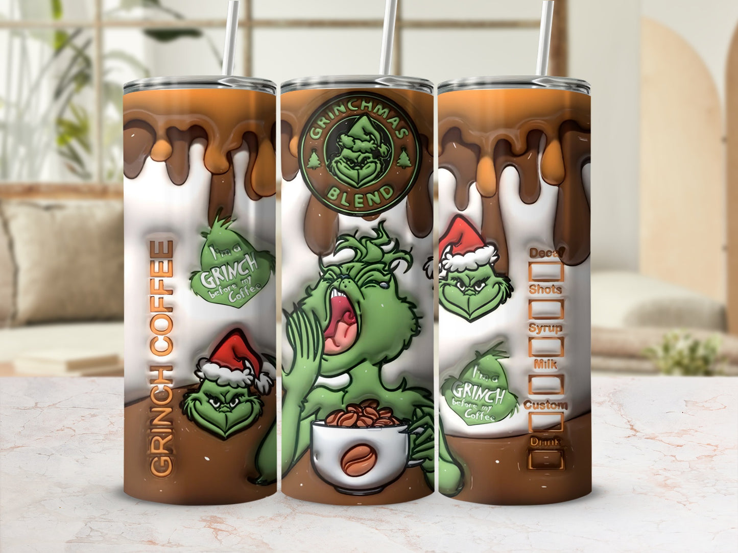 Grinch Coffee Christmas Blend Custom Insulated Tumbler