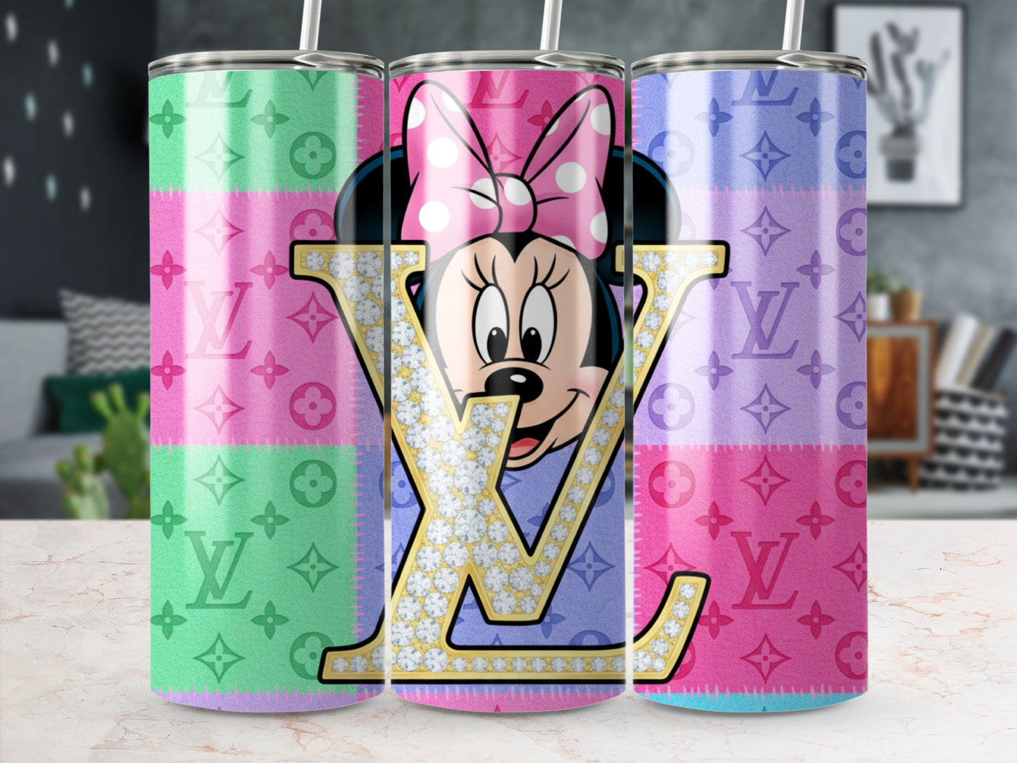 Colorful Character Print Custom Design Tumbler