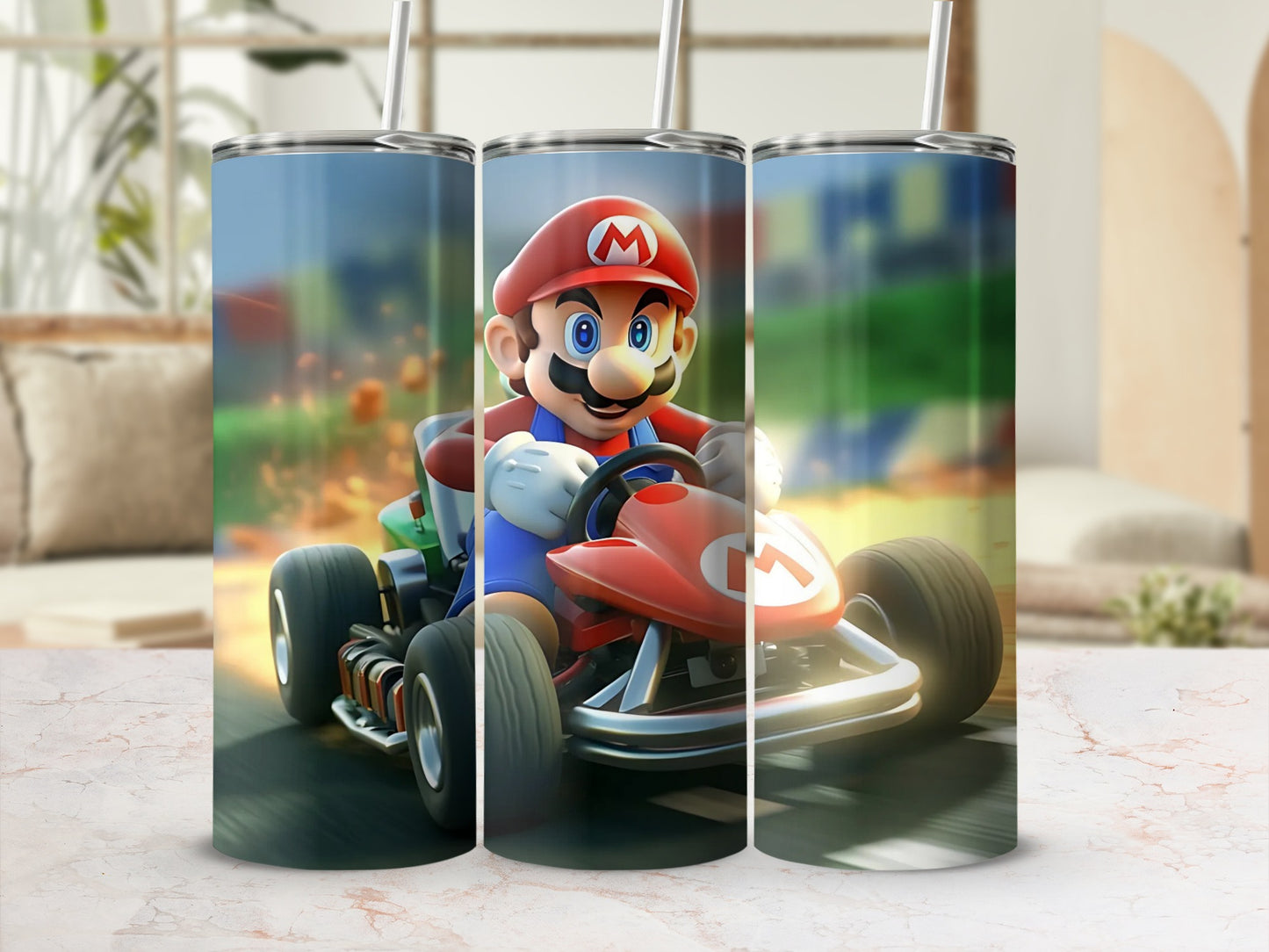 Mario Kart Racing Character Stainless Steel Tumbler