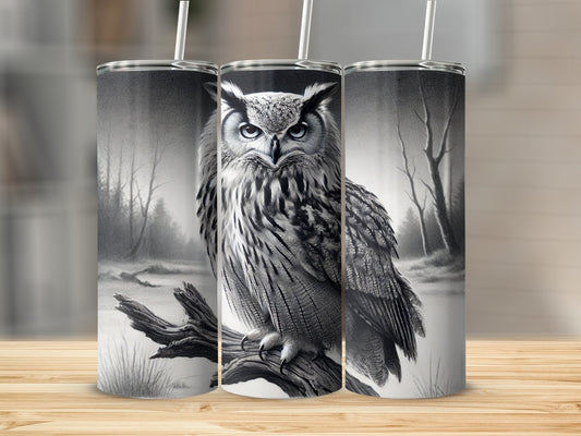 Majestic Owl Art Design Stainless Steel Tumbler