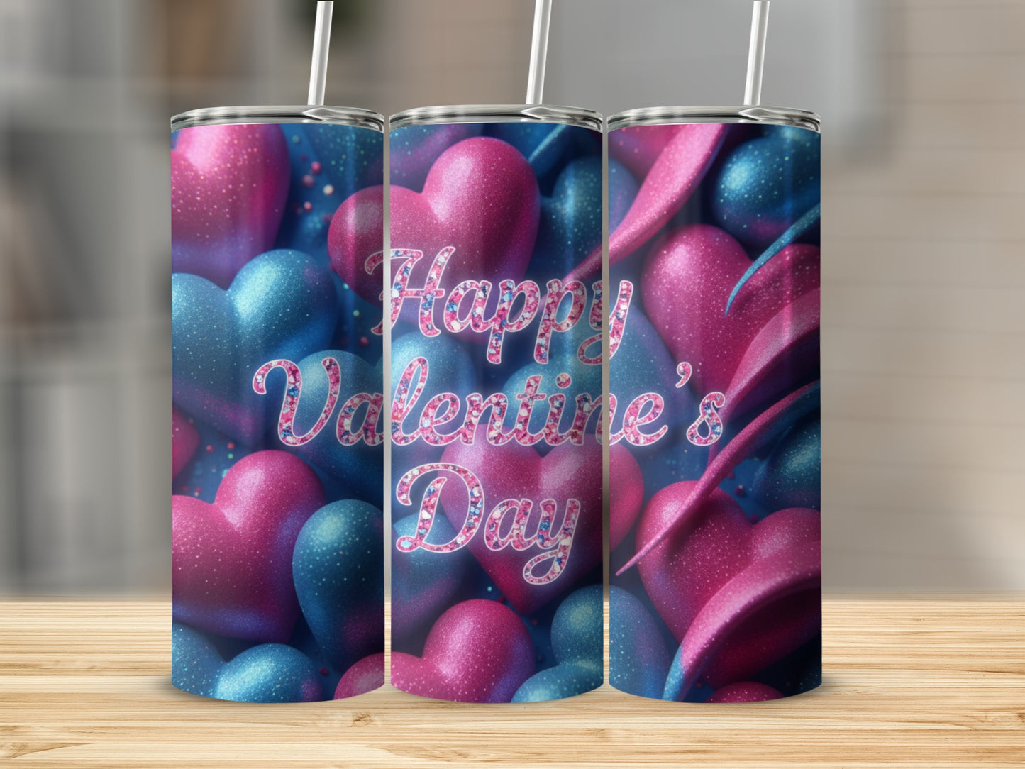 Happy Valentine's Day Heart Design Tumbler