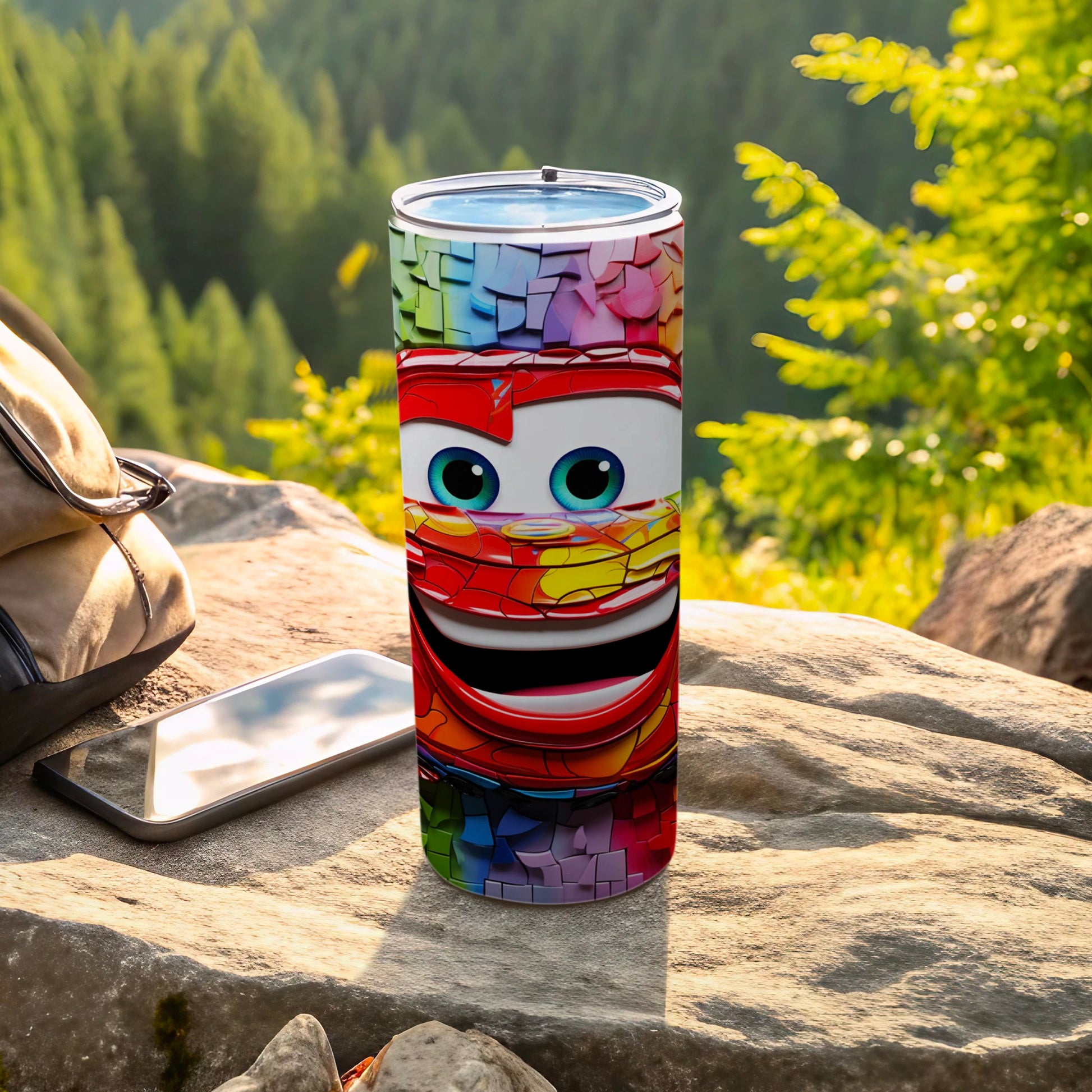 Vibrant Cartoon Character Tumbler with Big Eyes