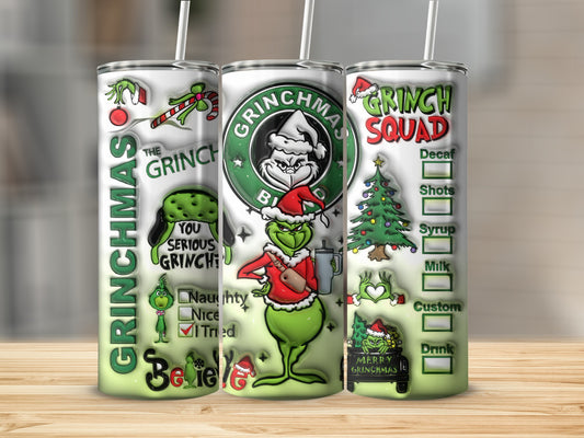 Merry Grinchmas Grinch Squad Graphic Drinkware Tumbler