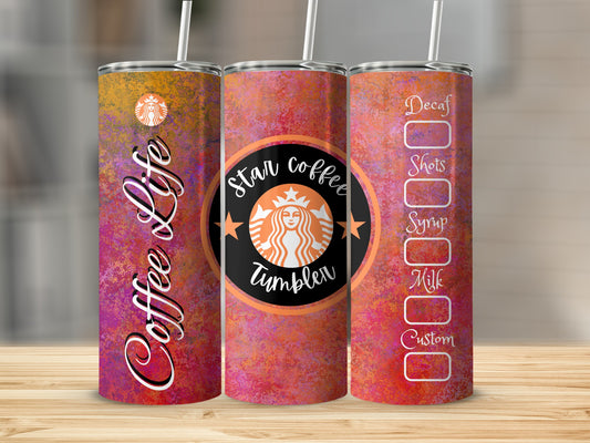 Coffee Life Star Coffee Tumbler Customizable Beverage Container