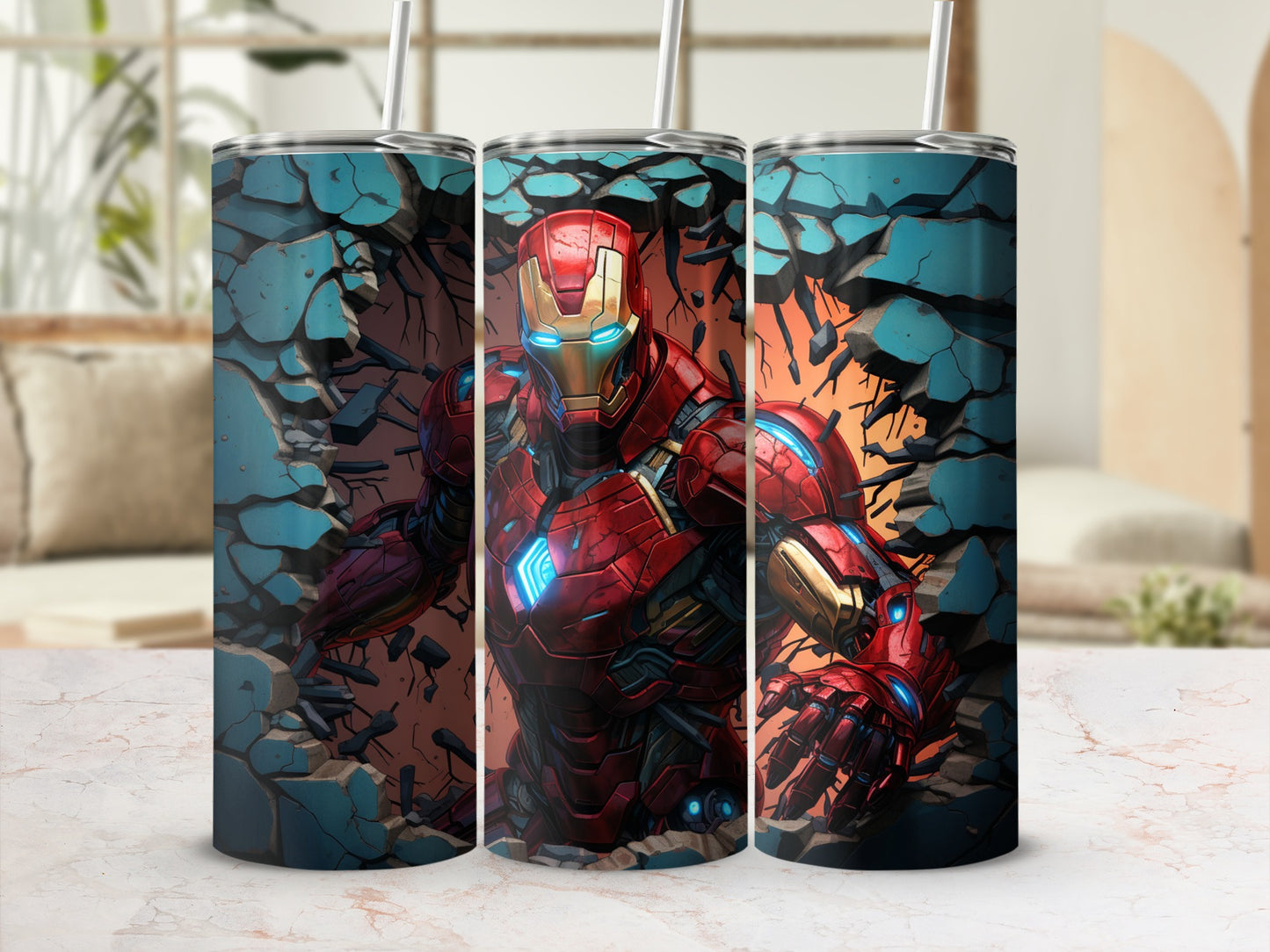 Superhero Breakthrough Design Stainless Steel Tumbler