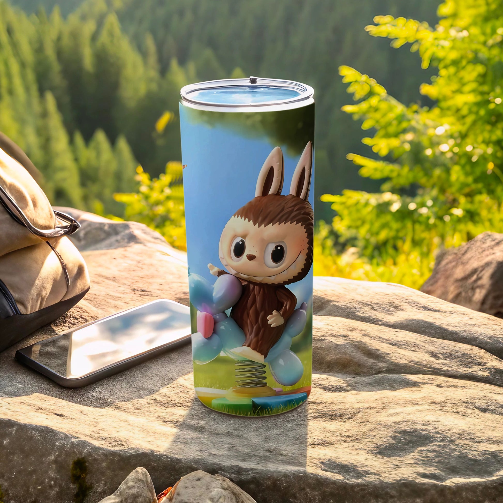 Cute Forest Animal Themed Tumbler with Handle Design