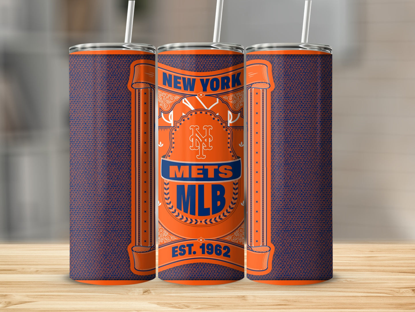 New York Mets MLB Est 1962 Sports Team Design Tumbler