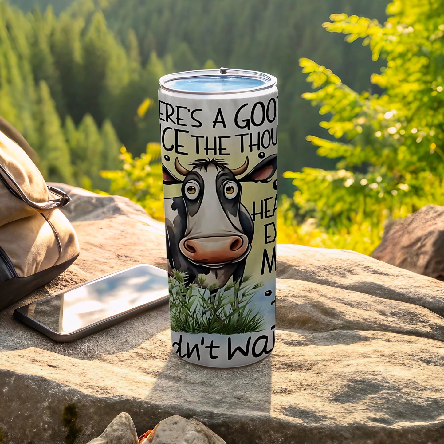 Humorous Cow Design Stainless Steel Tumbler Cup