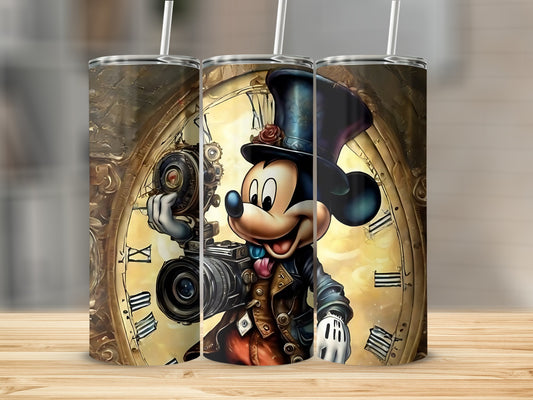 Steampunk Mickey Mouse with Clock Theme Tumbler