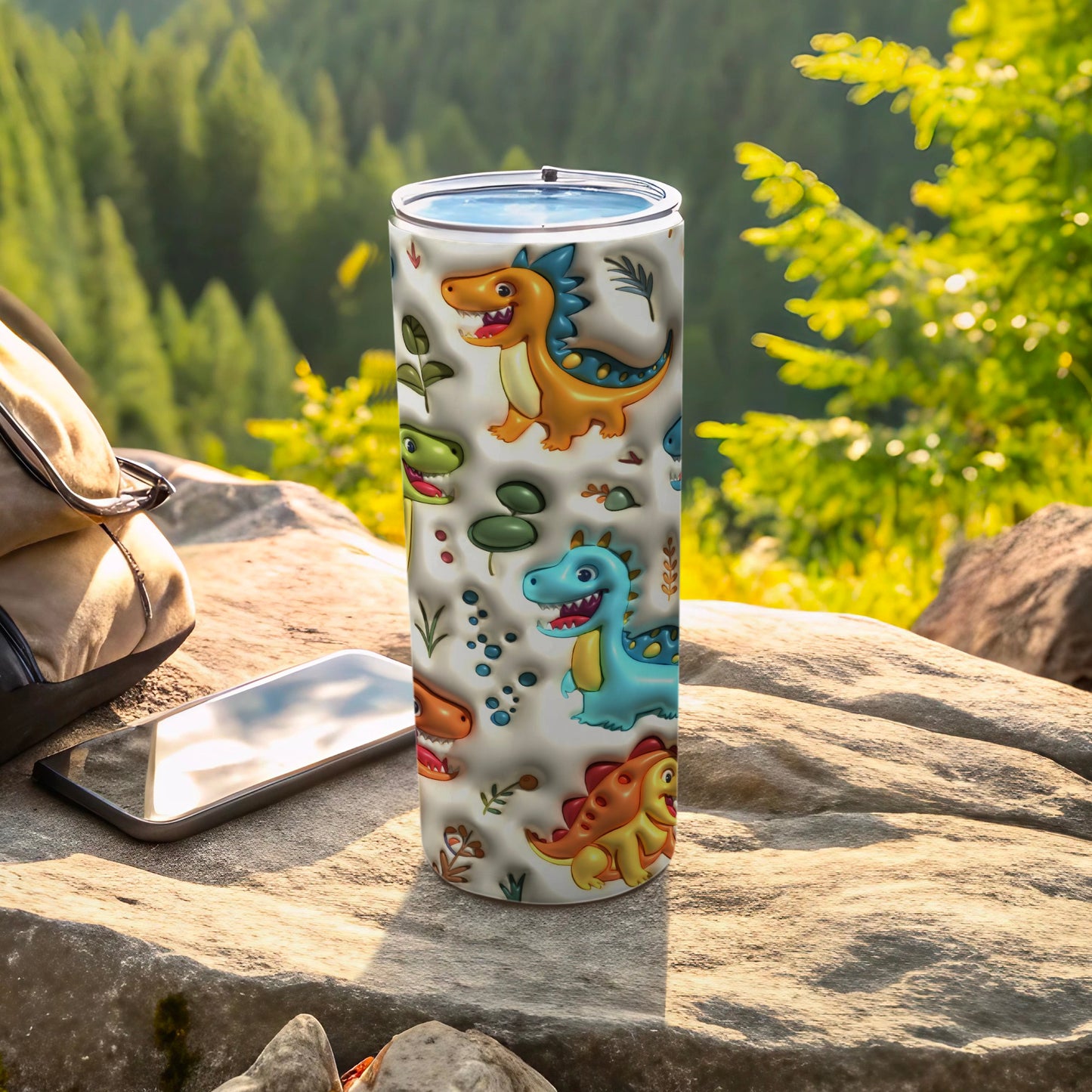 Adorable Cartoon Dinosaur Pattern Beverage Tumbler product type