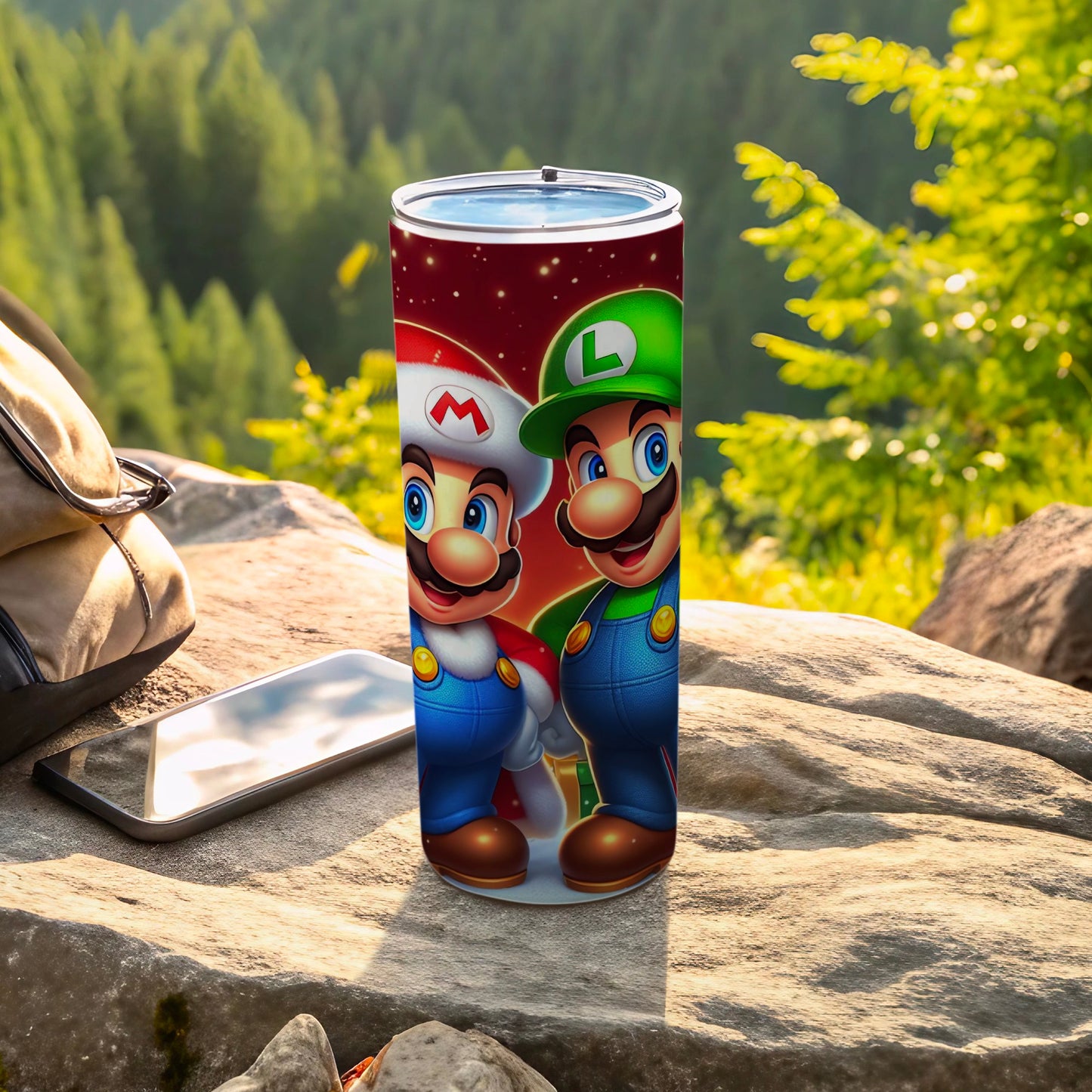 Mario and Luigi Themed Travel Tumbler for Gamers
