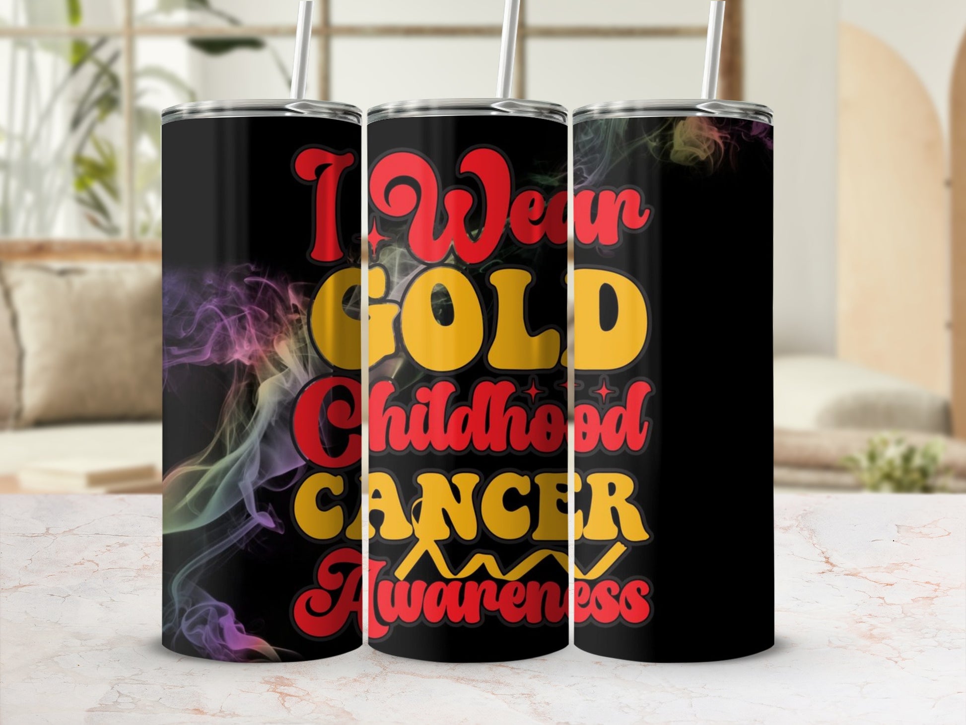 I Wear Gold Childhood Cancer Awareness Tumbler