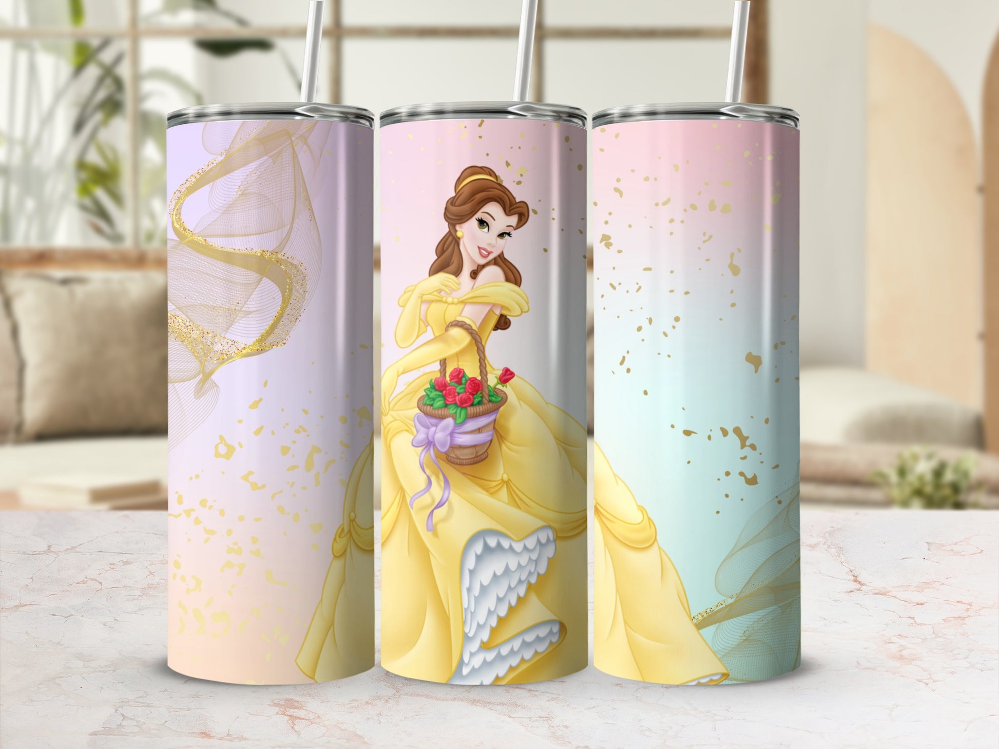 Enchanting Floral Princess Design Tall Drinkware
