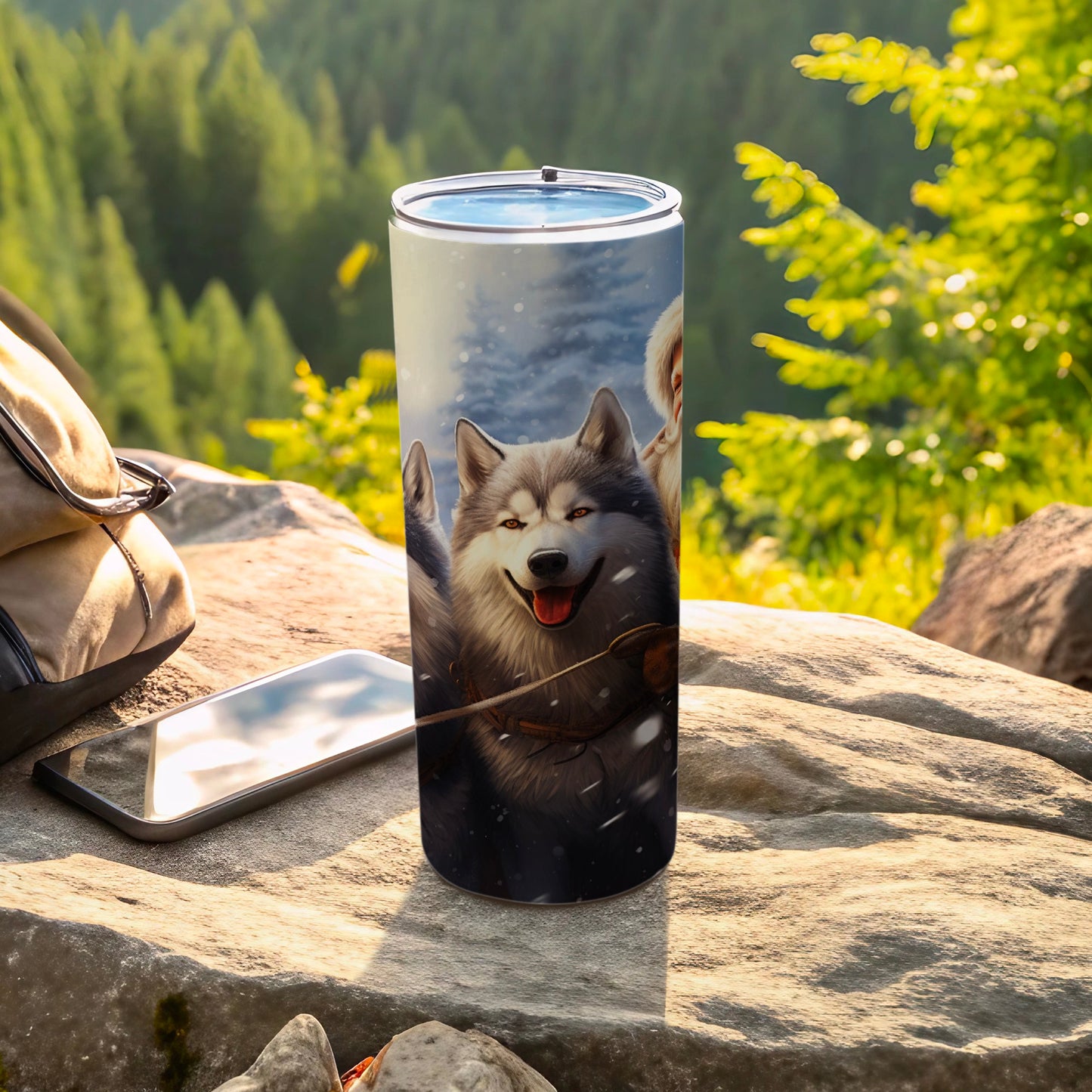 Husky Dog Vacuum Insulated Travel Tumbler Flask