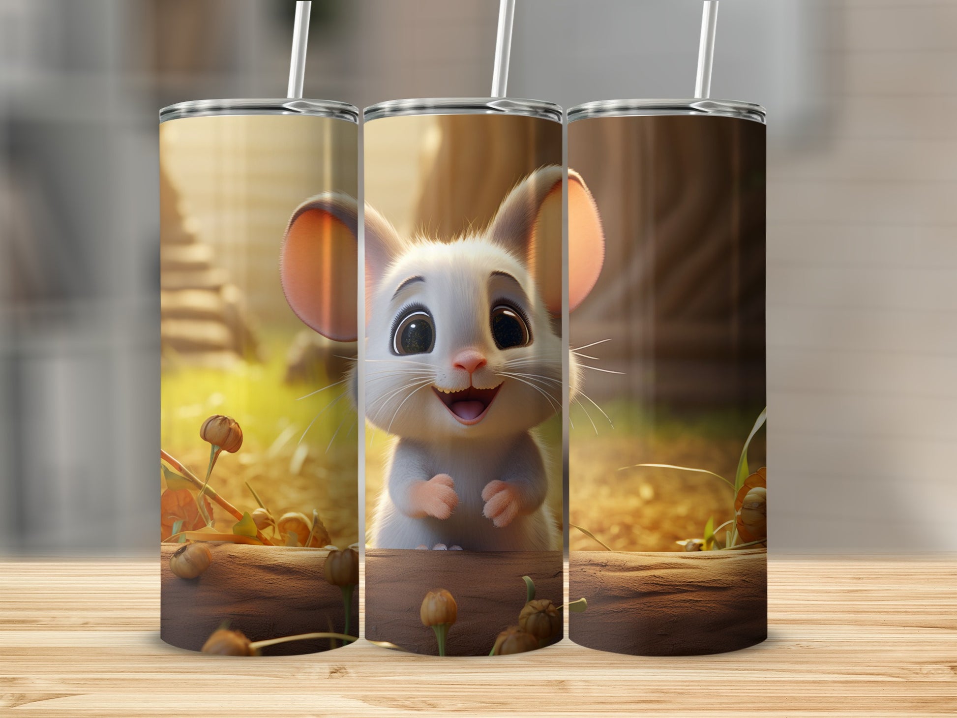 Cute Cartoon Mouse Tumbler for Kids and Animal Lovers