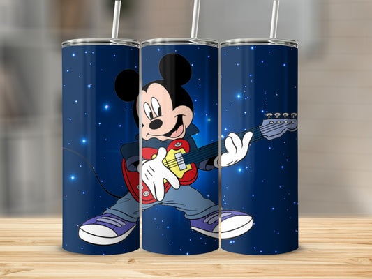 Mickey Mouse Plays Guitar Blue Tumbler