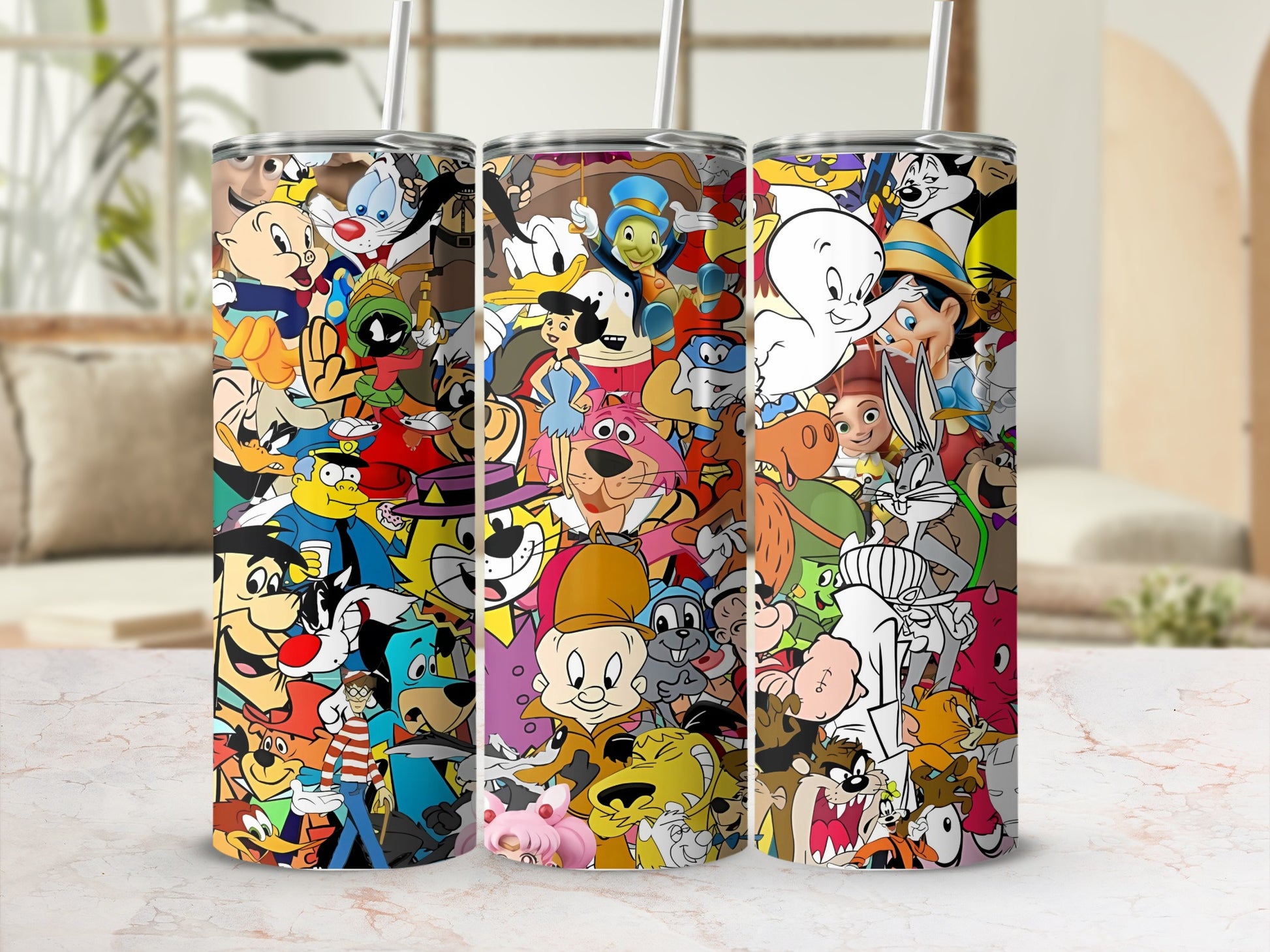 Colorful Cartoon Character Themed Tumbler Drinkware